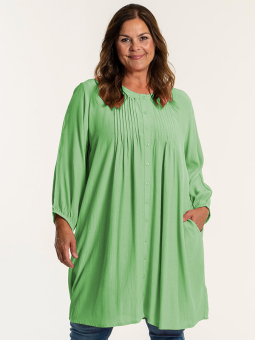 Gozzip JOHANNE - Viskose skjorte tunika i lys grøn med lommer