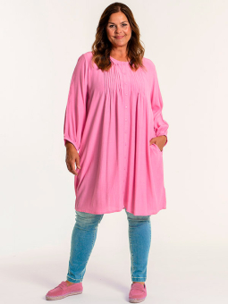 Gozzip JOHANNE - Lyserød skjorte tunika med lommer