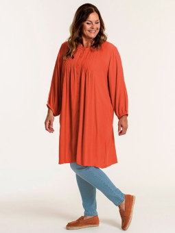 Gozzip JOHANNE - Coral farvet skjorte tunika i viskose