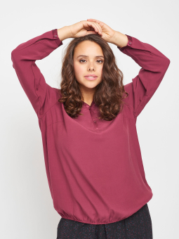 Adia Flot bordeaux farvet viskose bluse