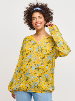Adia Gul viskose bluse med flot print
