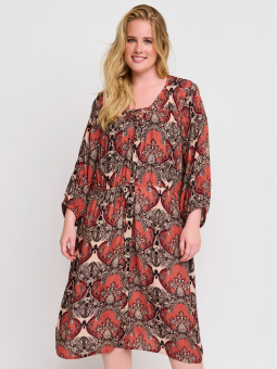 Adia Skøn viskose skjorte kjole i smart print