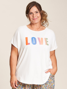 Gozzip Gitte - Hvid t-shirt med cool LOVE print