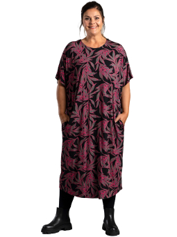 Gozzip PIL - Sort oversize kjole i jersey med print