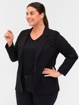 KIYA - Sort blazer med tynde hvide striber