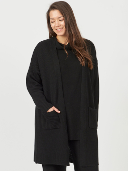 Aprico KINGMAN - Sort strik cardigan med lommer