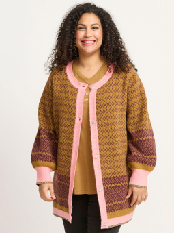 Mønstret strik cardigan