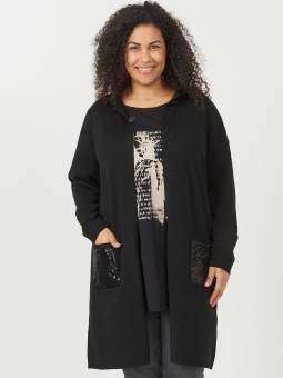 CASSANDRA - Lang sort strik Cardigan