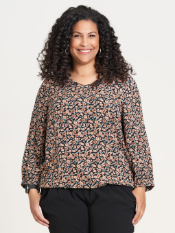 Viskose bluse med fin blomster print