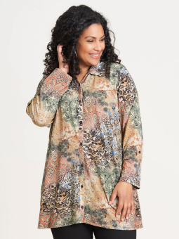 Studio Lækker viskose skjorte bluse i smart print