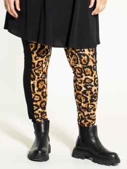 DAISI - Sort tunika med leoparddetajler