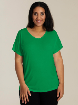 Sandgaard (fra Studio) AMSTERDAM - Grøn basis t-shirt i viskose jersey