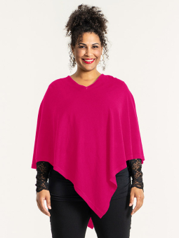 Sandgaard HELSINKI - Pink poncho i fin viskose strik