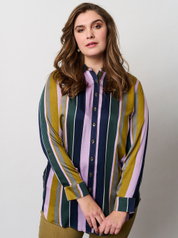 Adia Viskose skjorte med striber i skønne farver