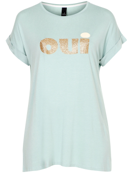 Adia Lækker viskose jersey t-shirt i flot mint grøn med guld glimmer