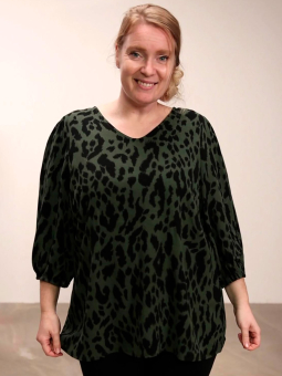 GLENDALE - Mørkegrøn kjole i blød og varm bomulds strik