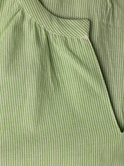 Adia BERGIT - Grøn bomulds tunika med fine striber
