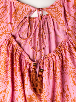 Adia BINE - Lyserød kjole med smukt print