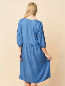 Pont Neuf Amarie - Smuk blå kjole i 100% Tencell