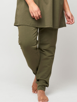 Aprico Sport Armygrønne trænings bukser i bomuldsjersey 