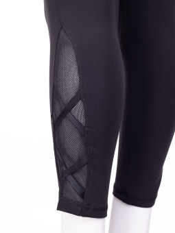 Aprico Sport Sorte capri træningsbukser med mesh detalje