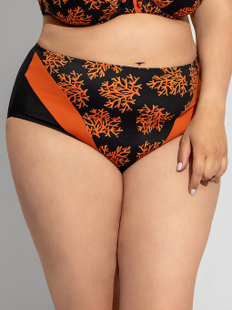 Plaisir Maxi - Sort og orange bikini trusse med smart print