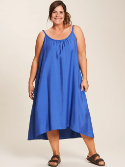 Gozzip Amalie - Sød koboltblå viskose strop kjole