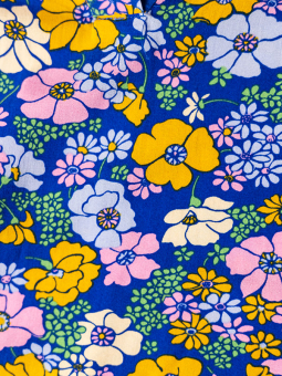 Gozzip ALVA - Blå viskose bluse med fint blomster print