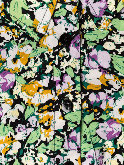 Gozzip KARINA - Sort viskose skjorte med blomster print