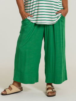 Gozzip KARINA - Løse grønne bukser med brede ben