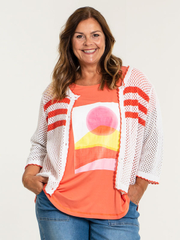 GITTE - Orange T-shirt med sol print