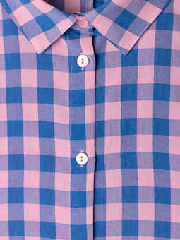 Gozzip GERDA - Skjorte tunika med blå og lyserøde tern