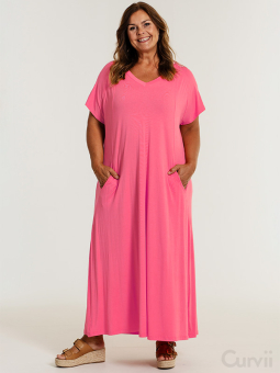 Gozzip MARGIT - Lang pink kjole i viskose jersey