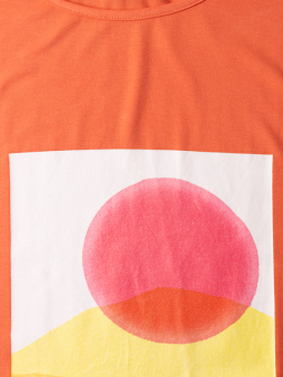 Gozzip GITTE - Orange T-shirt med sol print