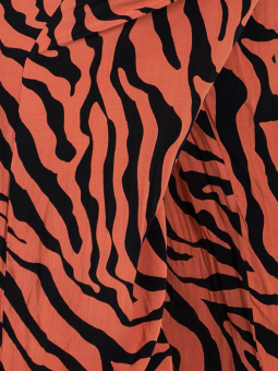 Gozzip ELLY - Løse orange bukser med sort print