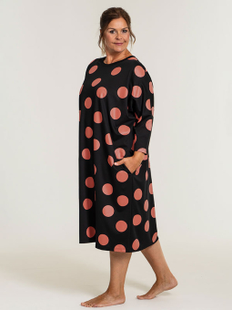 Gozzip Black PIL - Sort jersey kjole med coral farvede bomber