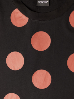 Gozzip Black STELLA - Sort over size bluse med coral bomber