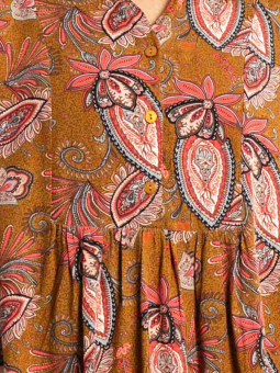 Gozzip ELLY - Bronze farvet tunika med paisley print