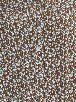 Gozzip KARINA - Brun skjorte med turkis print