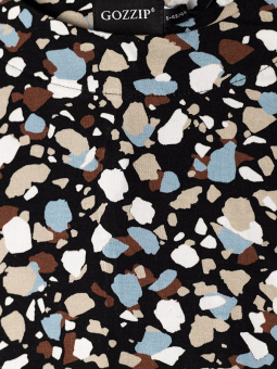 Gozzip PIL - Sort jersey kjole med flot print