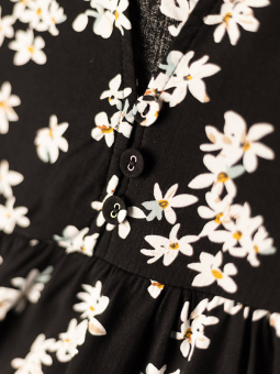 Gozzip ALICE - Sort kjole med blomsterprint