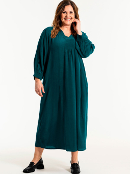 Gozzip BENTA - Petroleumsblå kjole med smockærmer