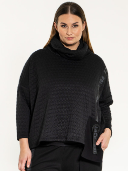 Gozzip Black CARLOTTA - Sort oversize bluse i kraftig jersey