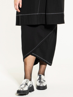Gozzip Black CARIS - Sort nederdel i kraftig bomulds jersey