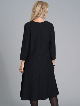 Pont Neuf KITTY - Flot sort kjole med i kraftig viskose jersey med struktur