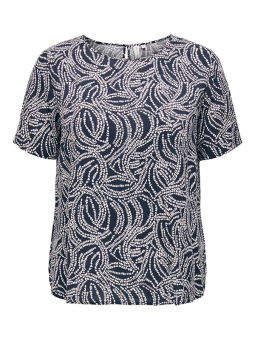 NOVA - Blå viskose bluse med blomster print