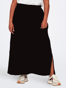 LUX - Nederdel med slå-om effekt i sort med blomster