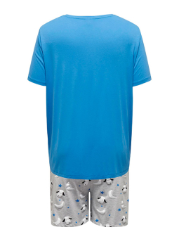 Only Carmakoma TUPPA - Natsæt i blå og grå med shorts og T-shirt