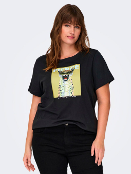 BELLANA - Navy T-shirt med girafprint