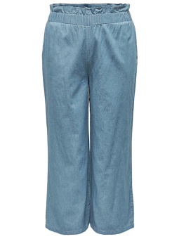 ANNA - Medium blå strækbar højtaljet jeans
